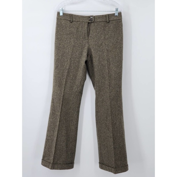 Moschino Cheap And Chic Tweed Wool Blend Roll Up Trouser Pants Women's Sz 10